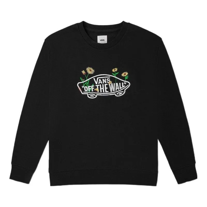 (WMNS) Vans Logo Off The Wall Floral Long Sleeve T-Shirt 'Black' VN0A7Q1JBLK sold by KicksCrew