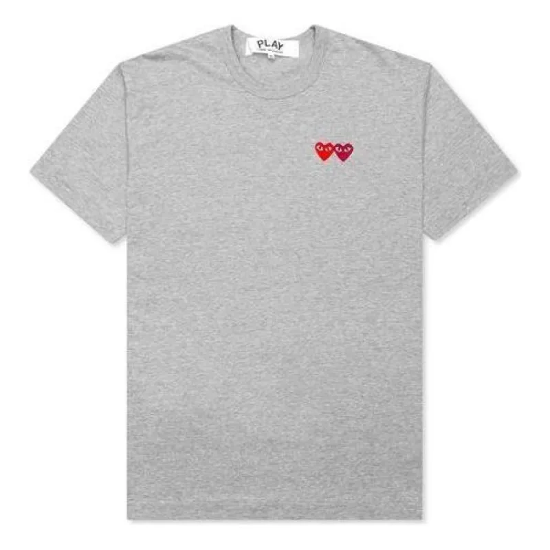 COMME des GARCONS PLAY Basic T-Shirt Two Emblems 'Grey' AZ-T226-051-3 sold by KicksCrew