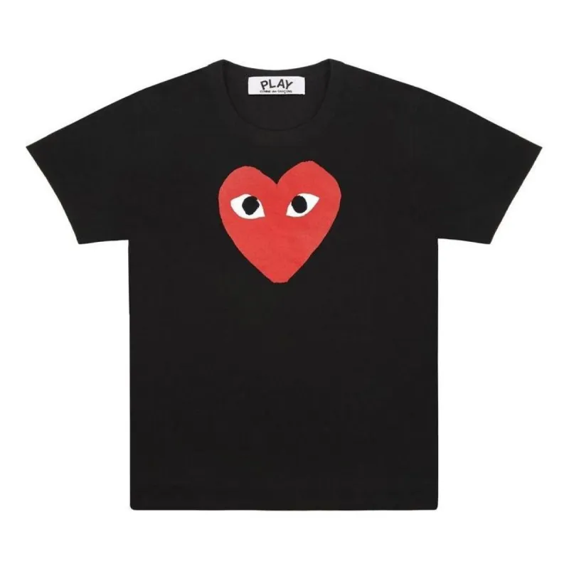 (WMNS) COMME des GARCONS PLAY T-Shirt Large Red Heart 'Black' AZ-T111-051-1 sold by KicksCrew