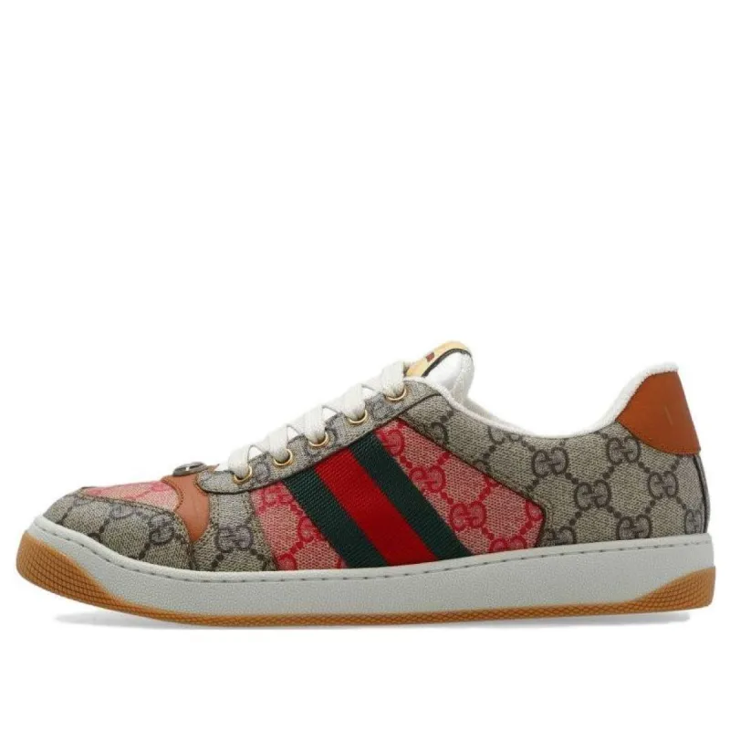 (WMNS) GUCCI Screener GG Canvas Sneakers 'Hibiscus Red Beige' 722618-FABFO-9791 sold by KicksCrew