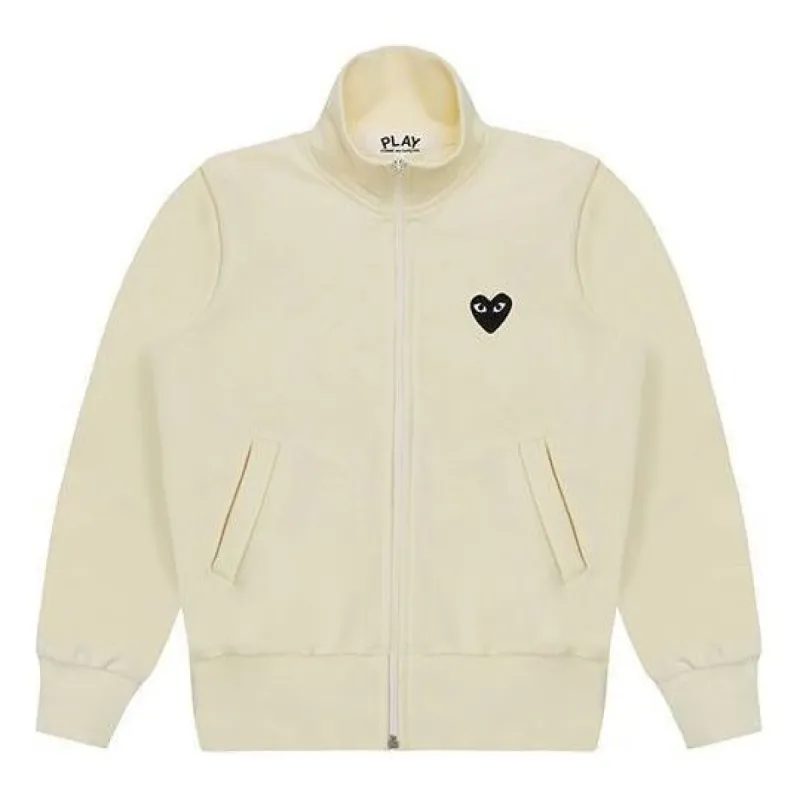 (WMNS) COMME des GARCONS PLAY Big Black Heart Track Jacket 'White' AZ-T255-051-3 sold by KicksCrew