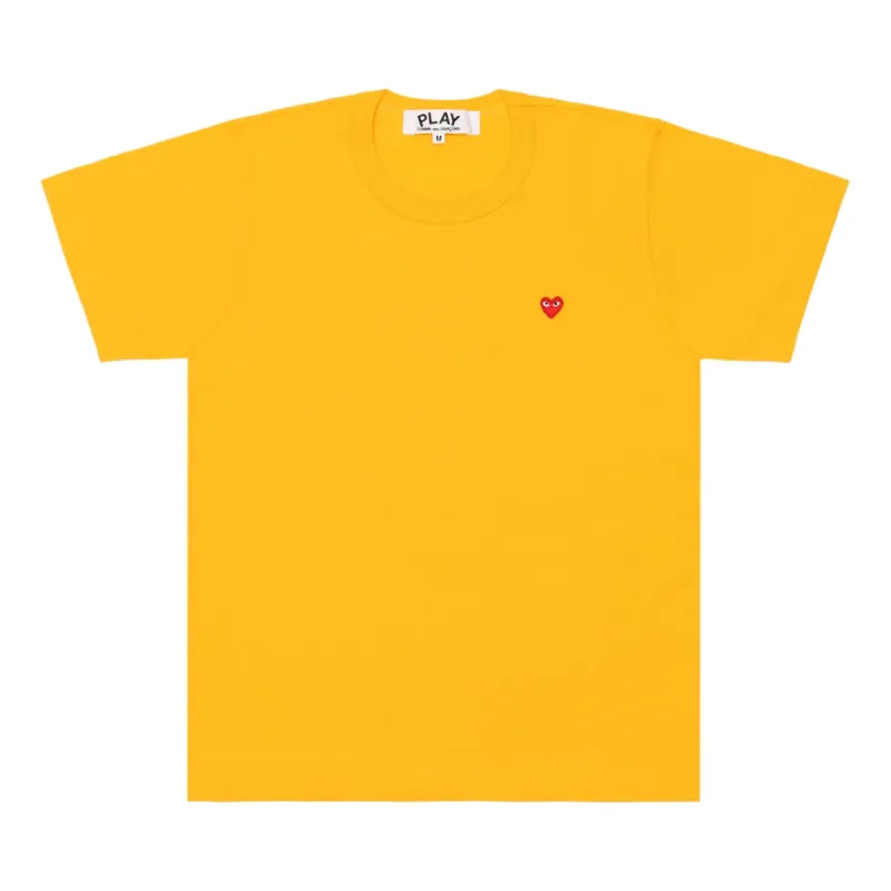 (WMNS) COMME des GARCONS PLAY Color Series T-Shirt Small Red Heart Emblem 'Yellow' AZ-T313-051-2 sold by KicksCrew