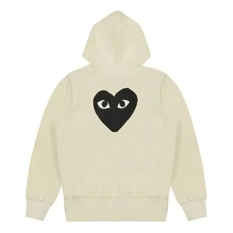 (WMNS) COMME des GARCONS PLAY Zip Hoodie Big Black Heart 'Beige' AZ-T253-051-3 sold by KicksCrew