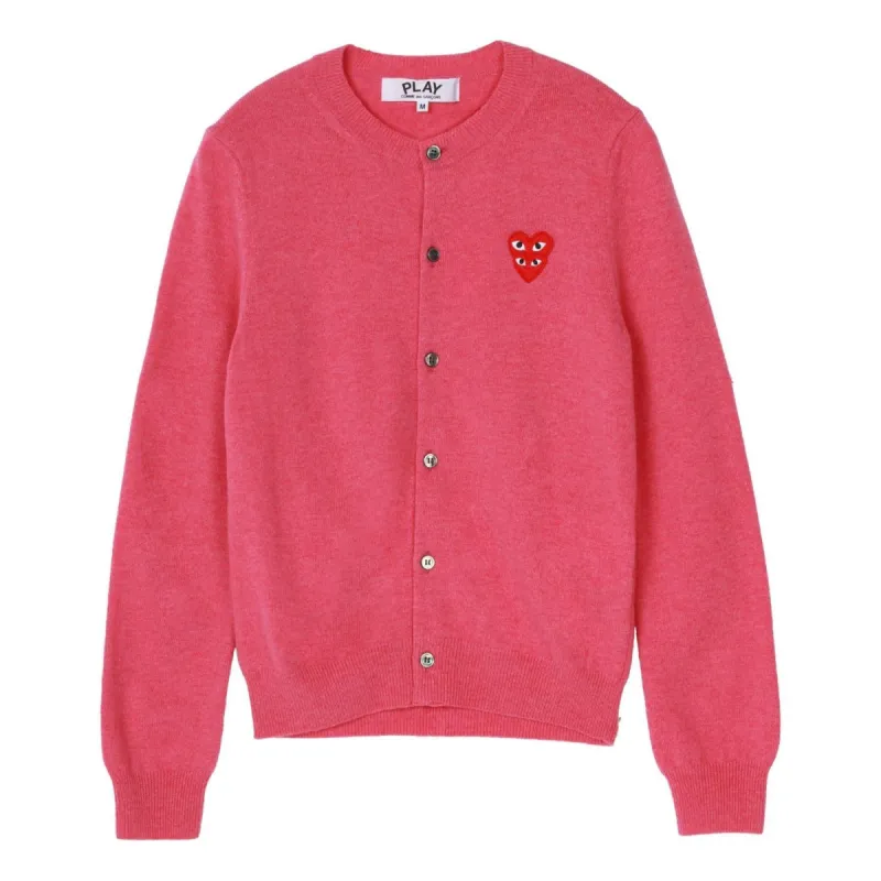 (WMNS) COMME des GARCONS PLAY Cardigan Red Emblem 'Pink' AZ-N075-051-4 sold by KicksCrew