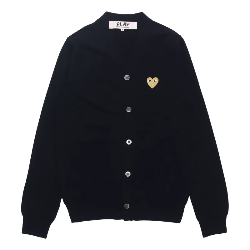 COMME des GARCONS PLAY Cardigan Gold Emblem 'Navy' AZ-N050-051-2 sold by KicksCrew