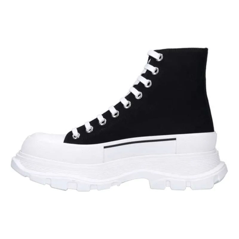 Alexander McQueen Canvas Tread Slick High Top Sneakers 'Black White' 604254W4MV21070 sold by KicksCrew