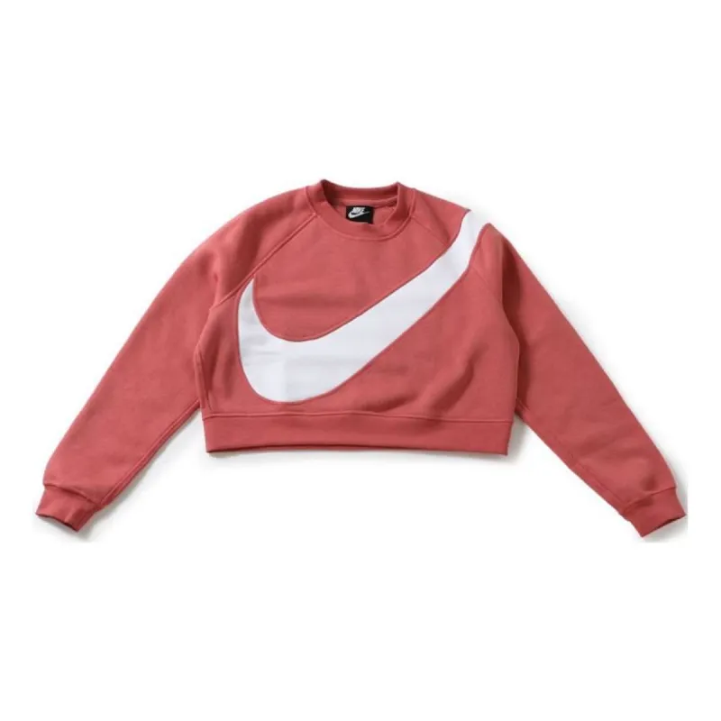 (WMNS) Nike Nsw Swoosh Crew Fleece Sweatshirt 'Pink' BV3934-897 sold by KicksCrew