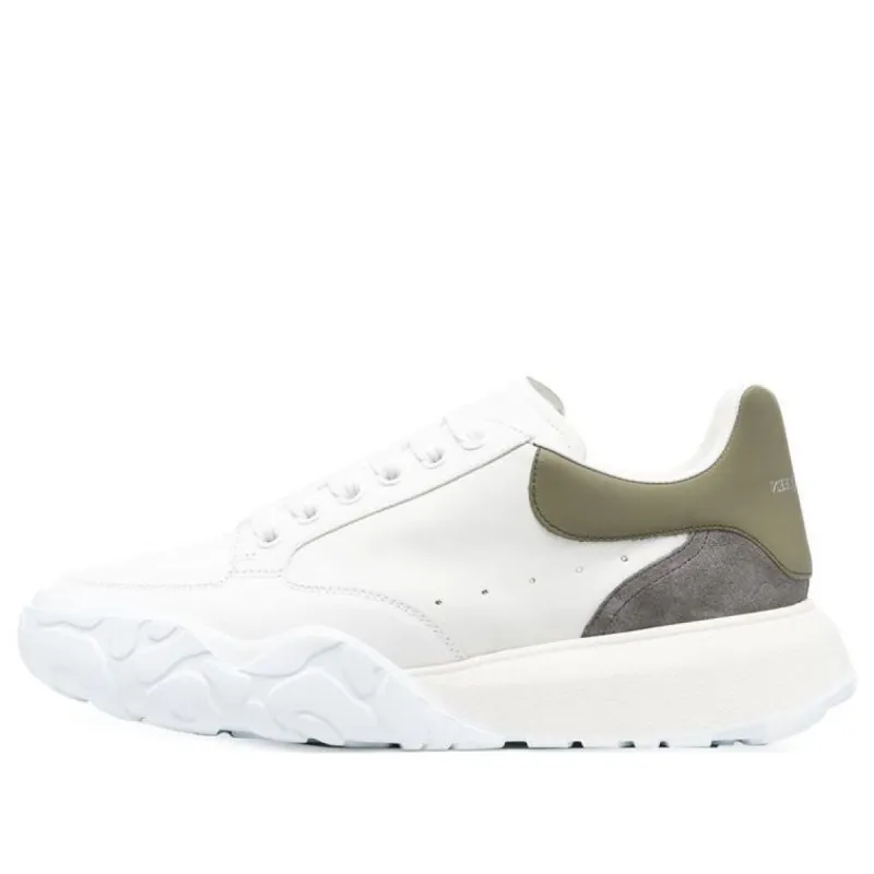 Alexander McQueen Court Trainer 'Beige White Olive Green' 705117WID6H8863 sold by KicksCrew