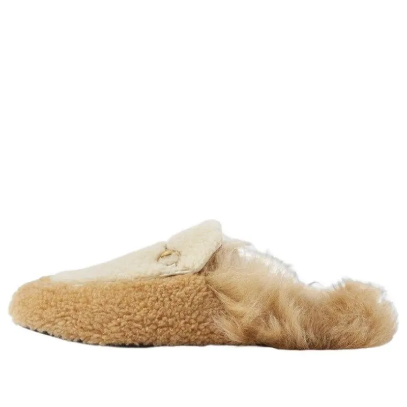 (WMNS) GUCCI Horsebit Shearling Slippers 'Beige' 722964-FAAY3-2641 sold by KicksCrew
