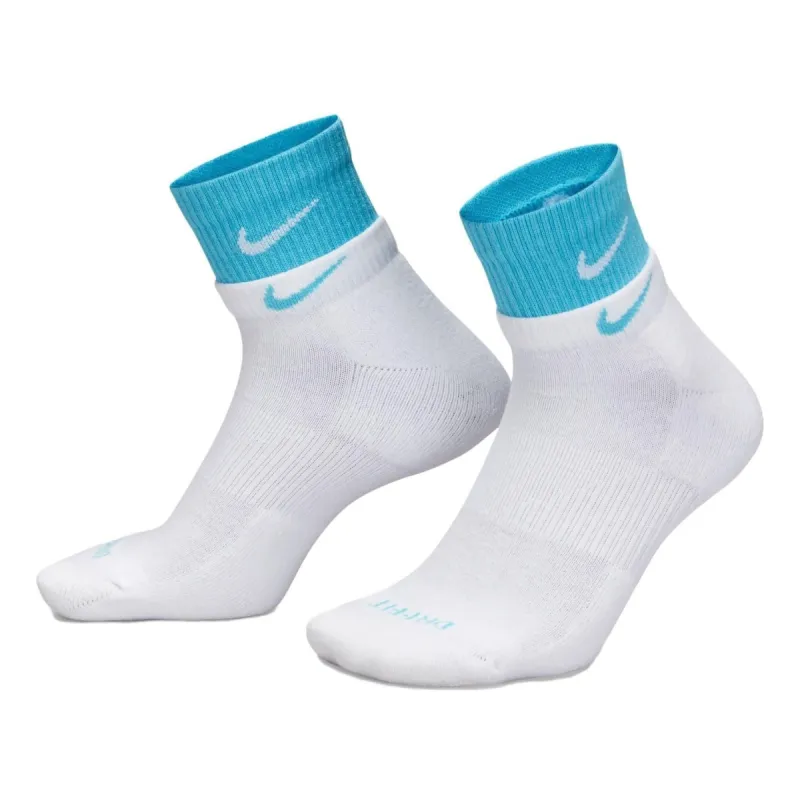 Nike Everyday Plus Cushioned Ankle Tube Socks 'White Blue' DH4058-103 sold by KicksCrew
