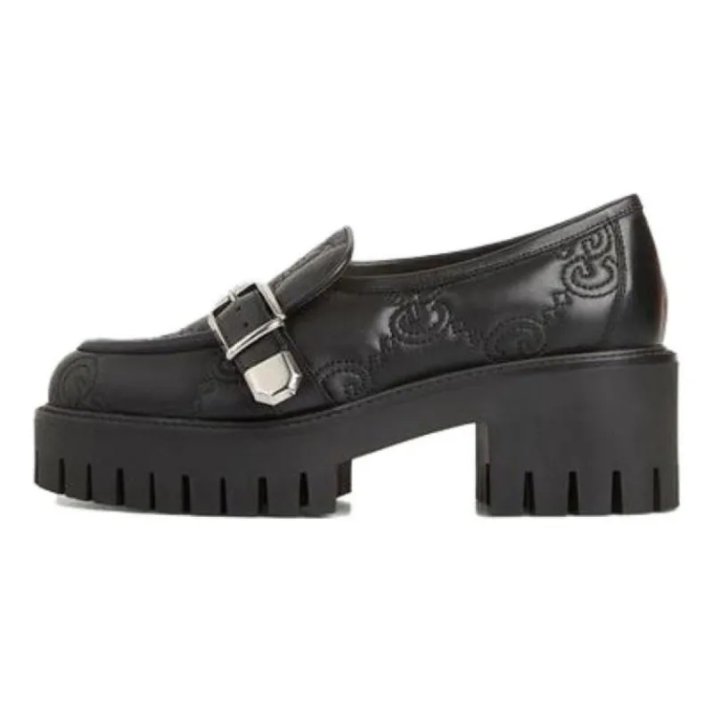 (WMNS) Gucci GG Matelass Slip-On Loafers with Block heel 'Black' 718388-AAA4F-1058 sold by KicksCrew