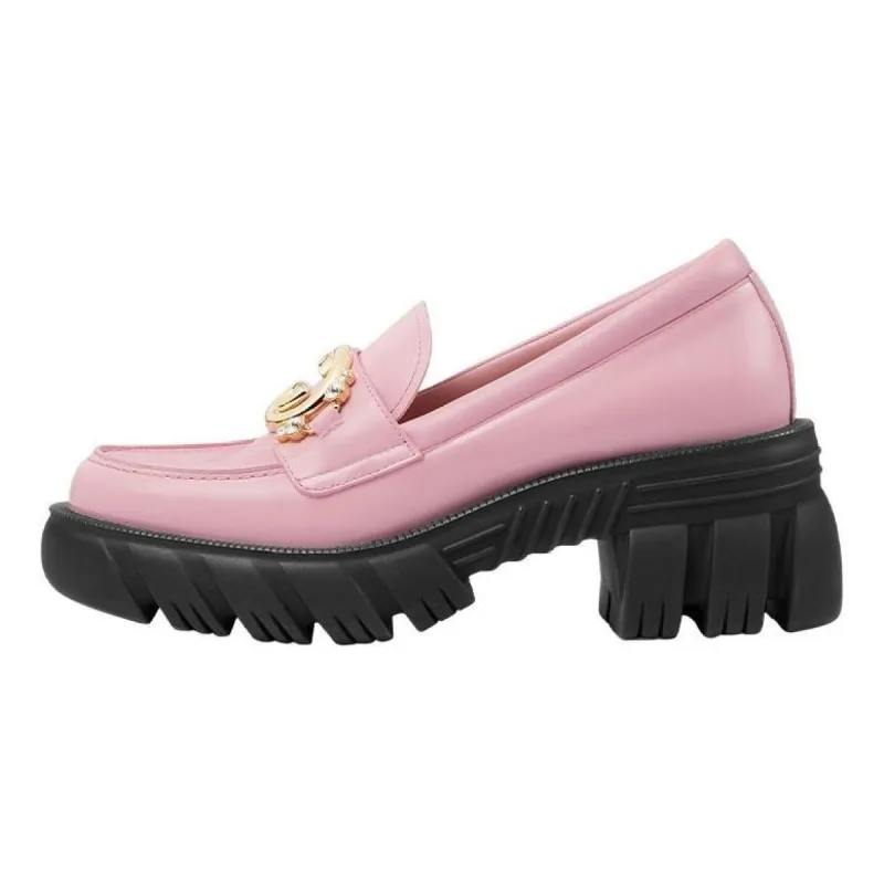 (WMNS) GUCCI Romance Interlocking G Leather Loafers 'Pink' 700271-DKSD0-5823 sold by KicksCrew