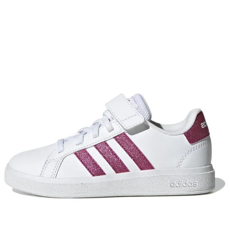 (PS) Adidas Grand Court Elastic Lace and Top Strap Shoes 'White Team Real Magenta' GX7159 sold by KicksCrew