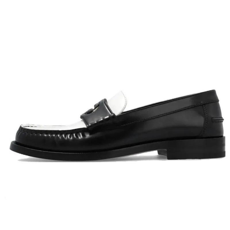 (WMNS) Gucci Interlocking G Loafer 'Black White Leather' 738676-AABXZ-1045 sold by KicksCrew