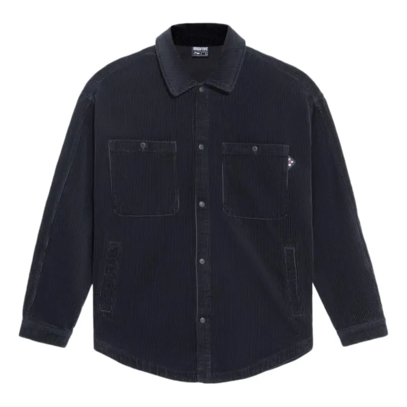 Li-Ning BadFive Corduroy Loose Fit Jacket 'Black' AFDS069-2 sold by KicksCrew