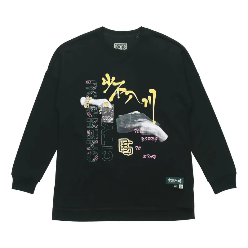 Li-Ning BadFive Graphic Long Sleeve T-shirt 'Black' AHSR483-2 sold by KicksCrew