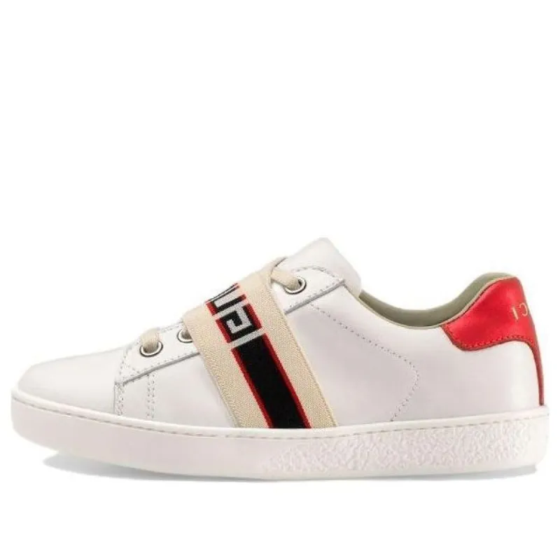 (PS) Gucci Ace Stripe Leather 'White Red Black' 553053-0IIR0-9065 sold by KicksCrew