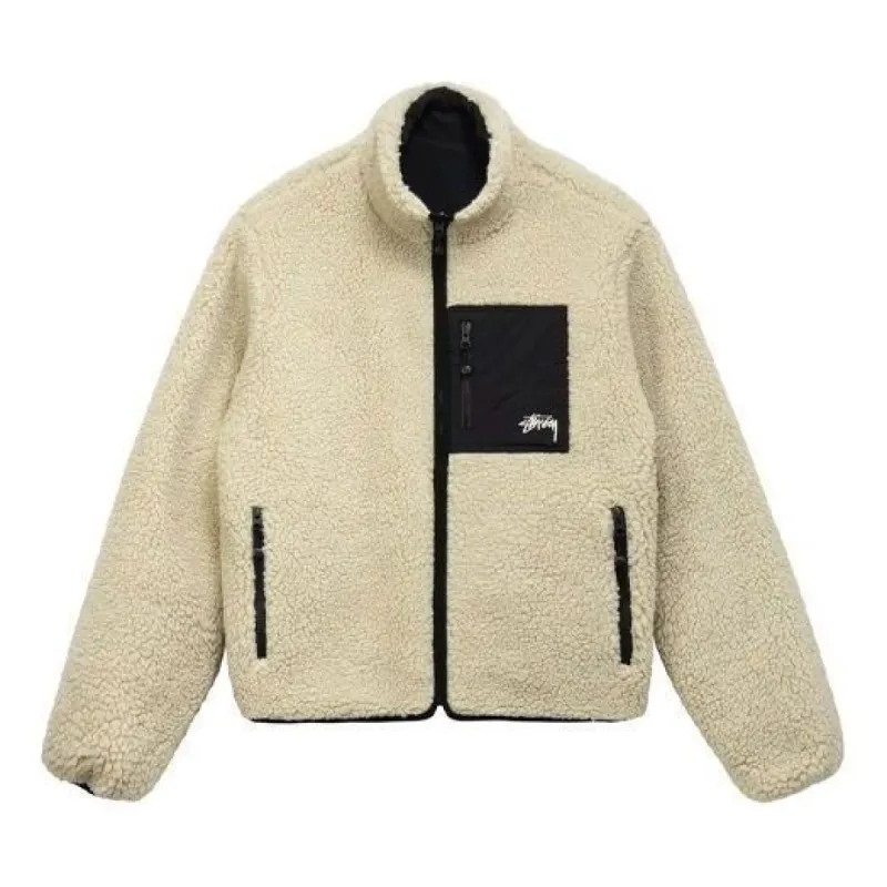 Stussy 8 Ball Sherpa Reversible Jacket 'Beige' 118498 sold by KicksCrew