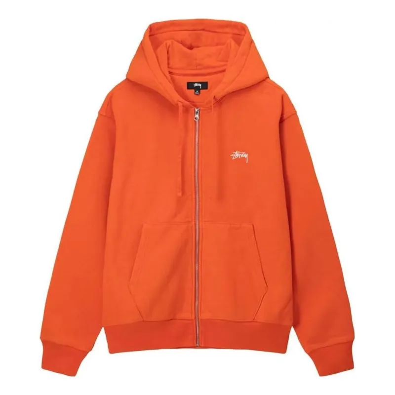 Stussy Stock Logo Zip Hoodie 'Orange' 118471-ORAN sold by KicksCrew