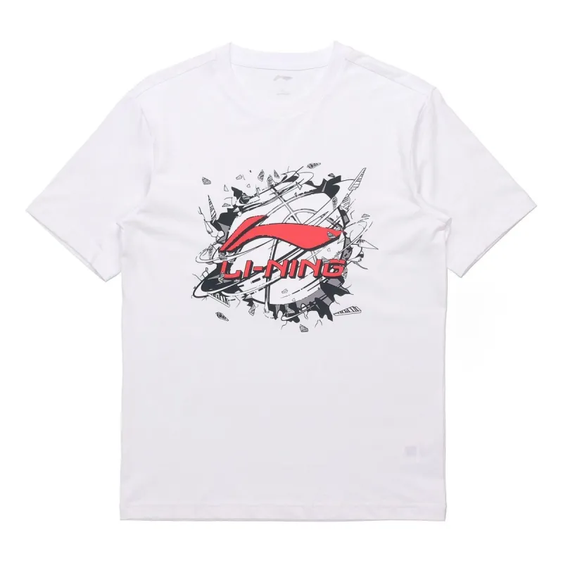 Li-Ning Hoops Graphic T-shirt 'White' AHSR405-1 sold by KicksCrew