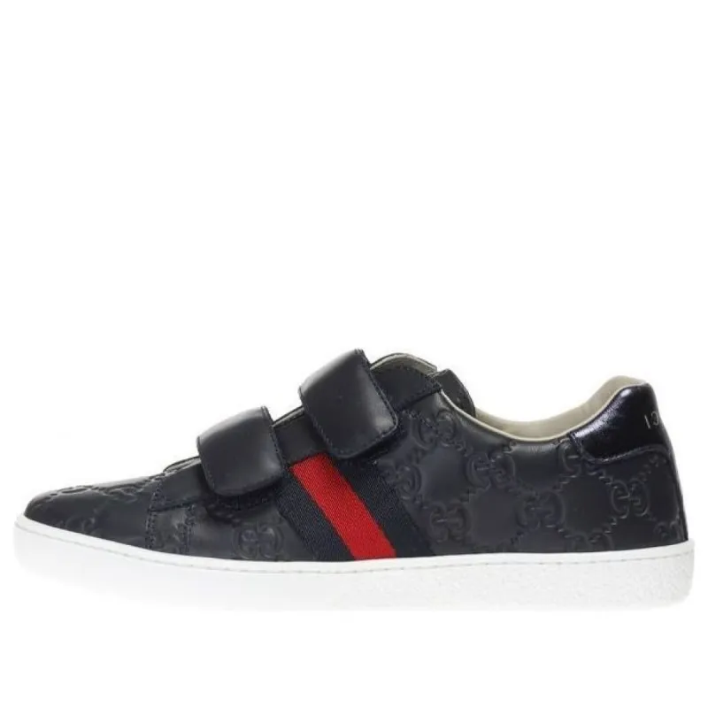 (GS) Gucci Leather Sneaker With Web 'Black' 455496-DF720-4073 sold by KicksCrew
