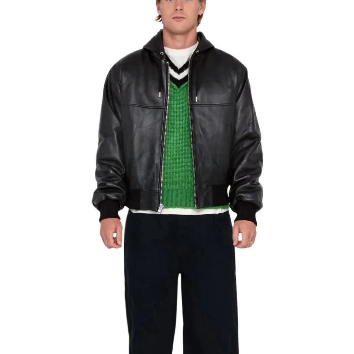 Stussy SS Link Leather Bomber 'Black' 115739 | Parallel