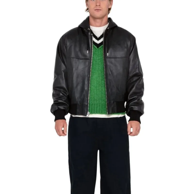 ジャケット・アウター Stussy LEATHER FLIGHT JACKET 1290911_00.png.png