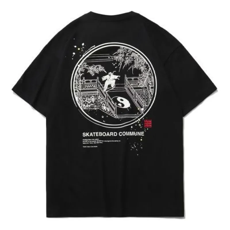 Li-Ning Skateboard Graphic T-shirt 'Black' AHSR081-1 sold by KicksCrew