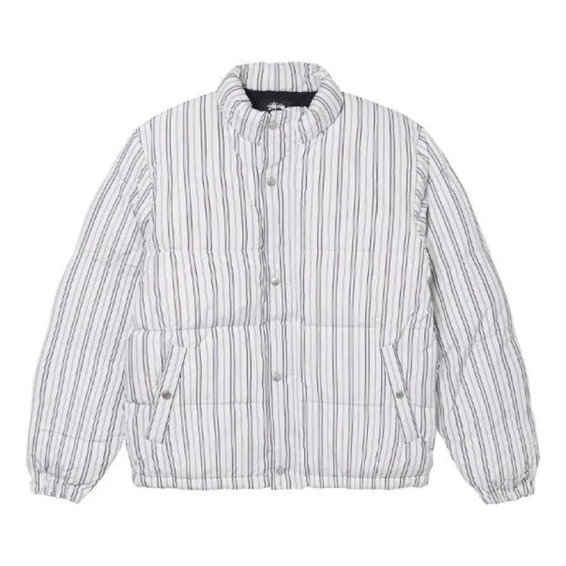 Stussy Stripe Down Puffer Jacket 'Bone' 1156021 sold by KicksCrew