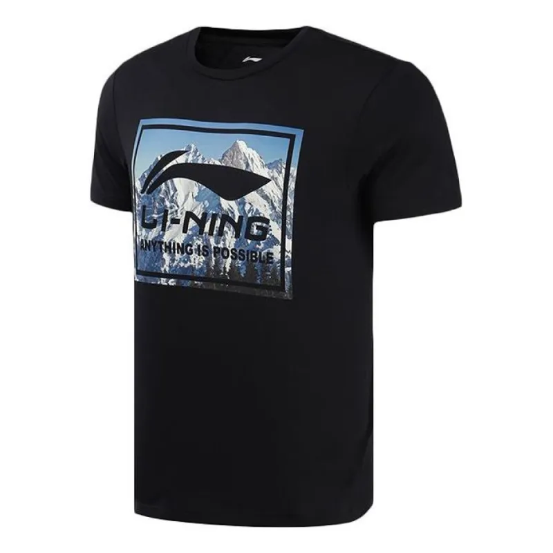 Li-Ning Big Logo Graphic T-shirt 'Black' AHSQ551-1 sold by KicksCrew