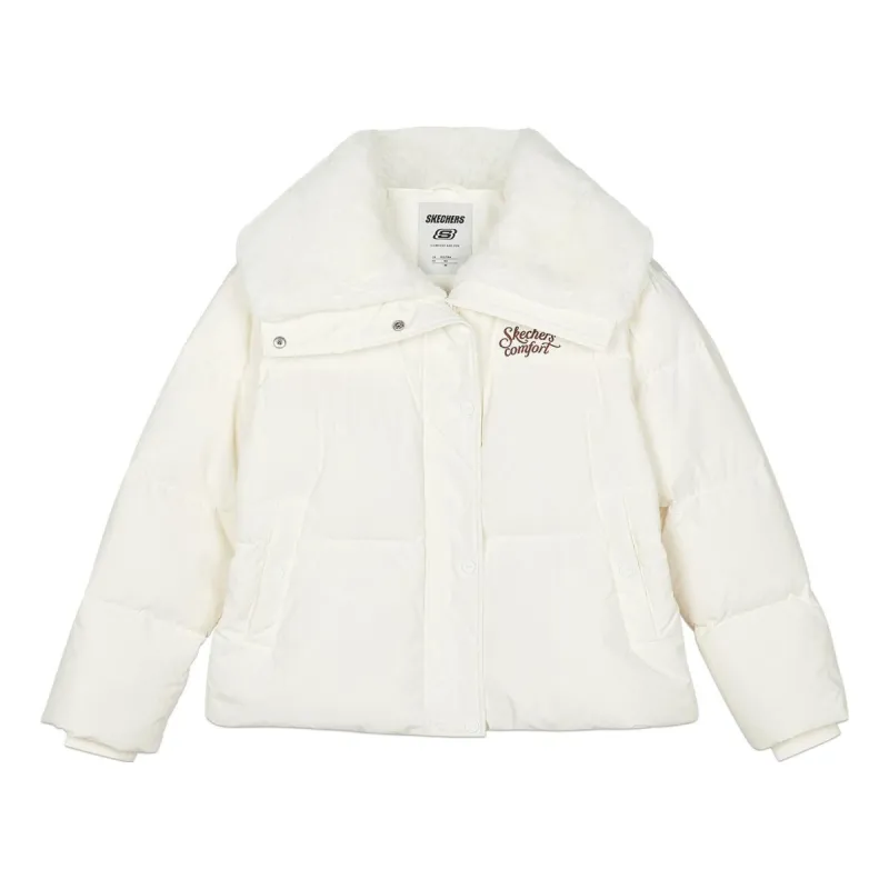 (WMNS) Skechers FASHION Letter Printed Down Jacket 'White' L423W124-0074 sold by KicksCrew