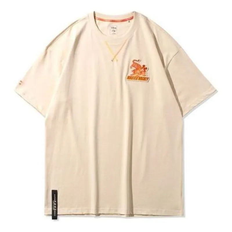Li-Ning x Disney Master Mickey Graphic T-shirt 'Beige Orange' AHSQ249-1 sold by KicksCrew
