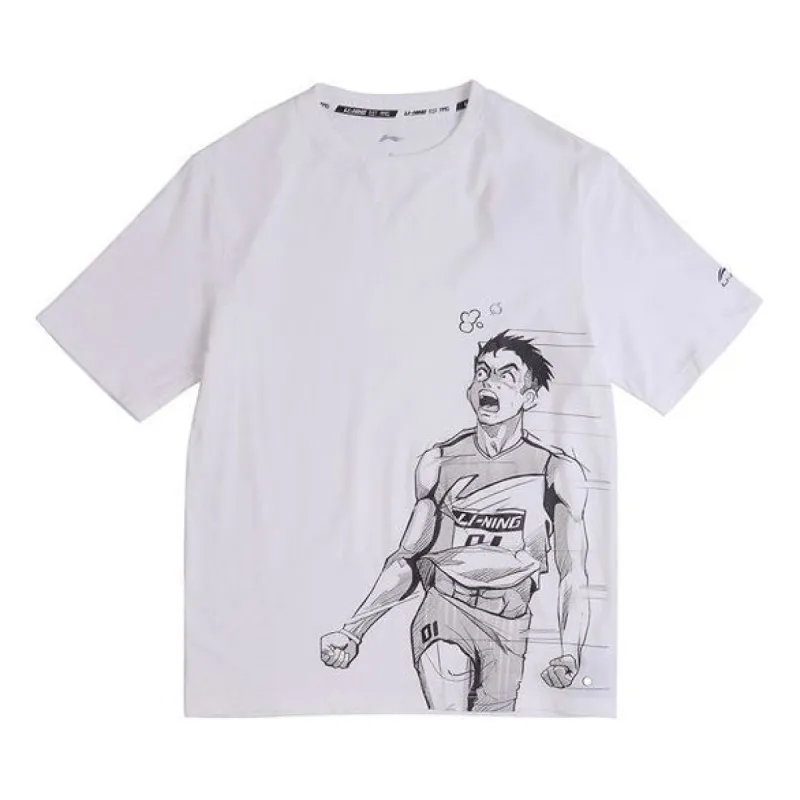 Li-Ning Comic Graphic T-shirt 'White' AHSQ135-1 sold by KicksCrew