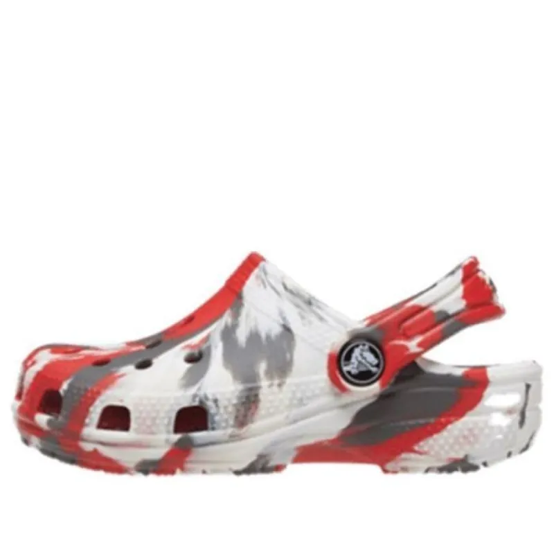 (GS) Crocs Classic Marbled Clogs 'White Red Grey' 207002-884 sold by KicksCrew