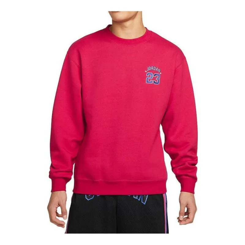 Air Jordan Embroidered Logo Sports Pullover Round Neck 'Red' DR6421-614 sold by KicksCrew