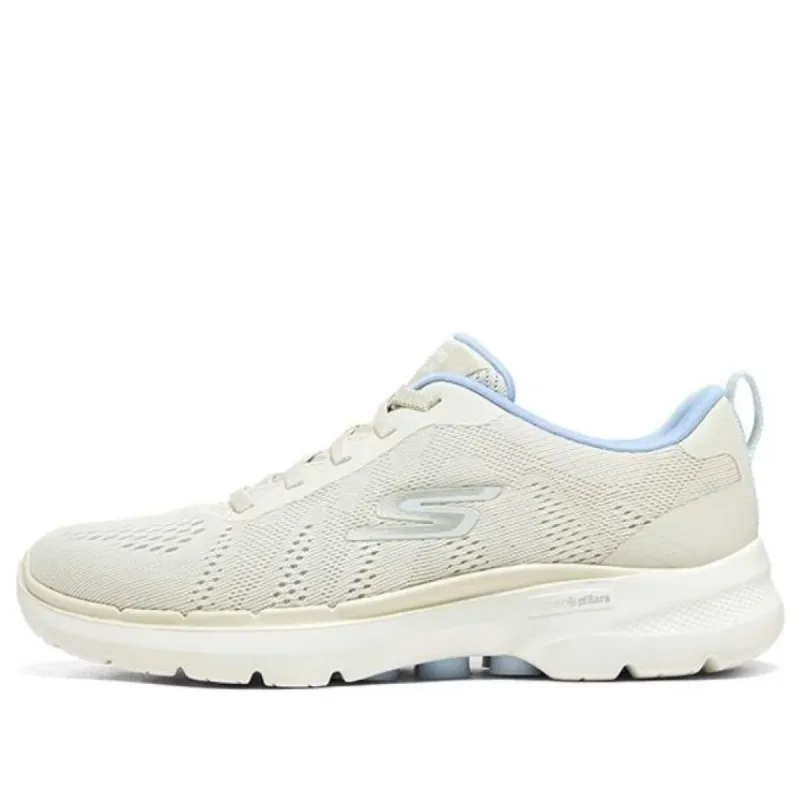 (WMNS) Skechers GoWalk 6 'White Blue' 124623-NTLB sold by KicksCrew