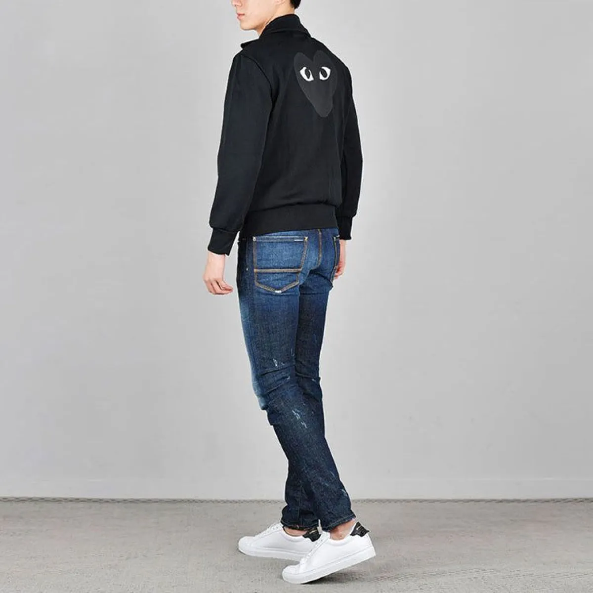 COMME des GARCONS PLAY Big Black Heart Track Jacket 'Black' AZ