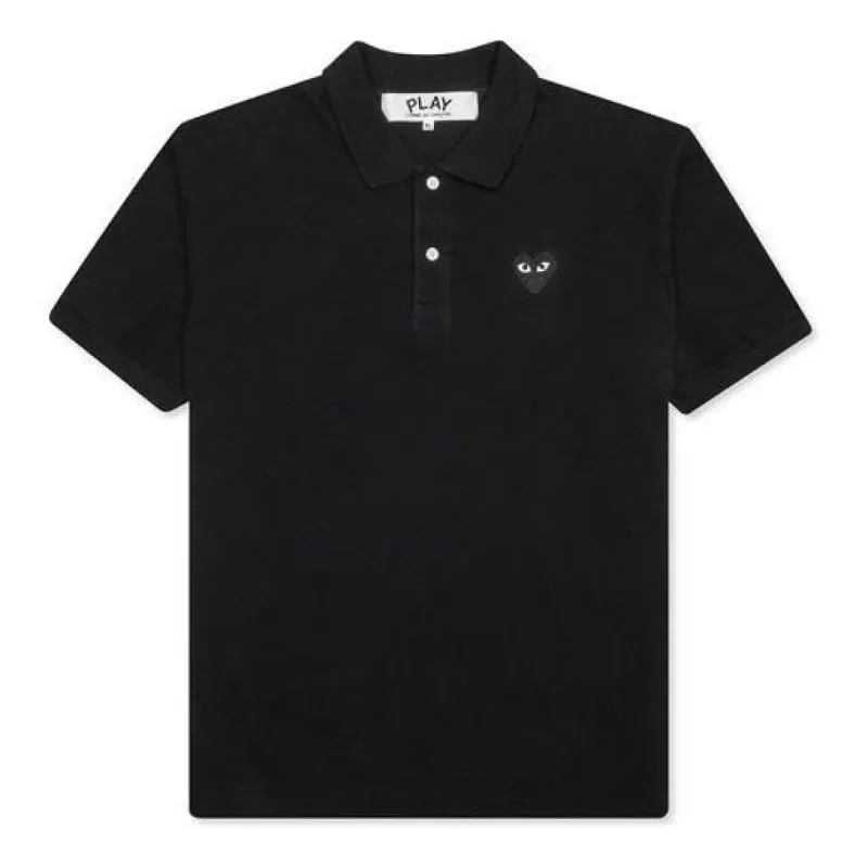 COMME des GARCONS PLAY Polo Black Emblem 'Black' AZ-T066-051-1 sold by KicksCrew