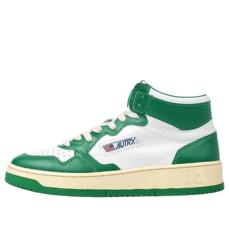 Autry Medalist high-top Sneakers 'White Green' AUMM-WB03 sold by KicksCrew