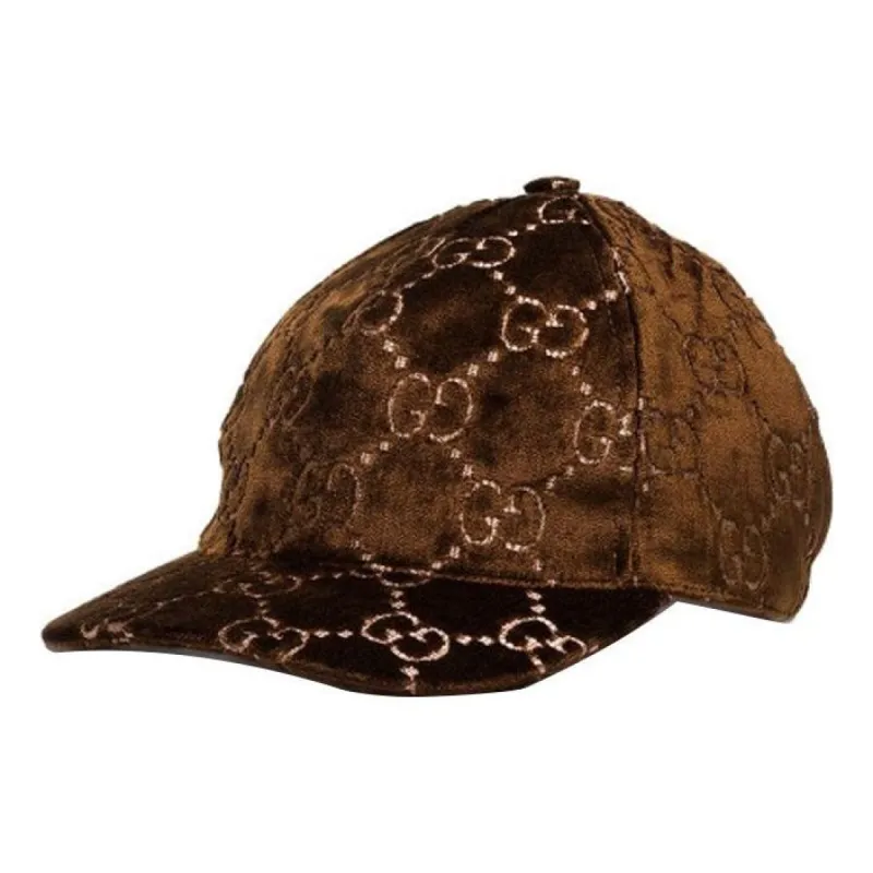 Gucci Velvet GG Logo Baseball Hat 'Brown' 527075-3HD87-2065 sold by KicksCrew