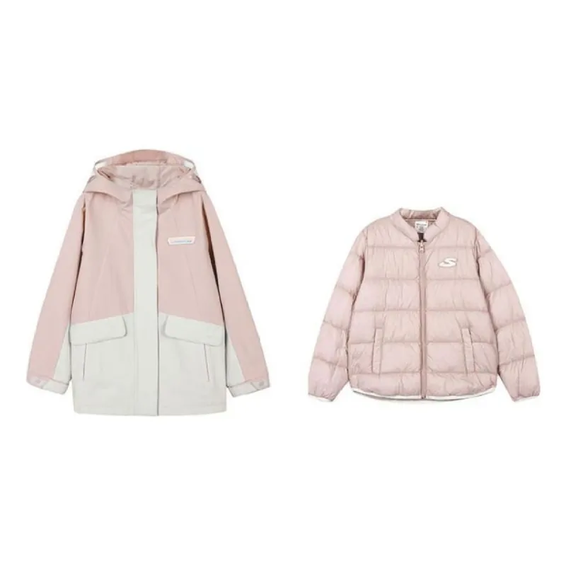 (GS) Skechers Color-blocked Zip-up Hooded Reversible Jacket 'Pink White' L423G008-01UJ sold by KicksCrew
