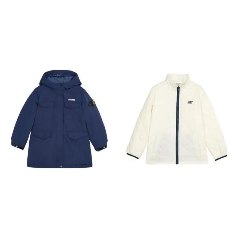 (GS) Skechers Logo Printed Long Down Jacket 'Multi-Color' L421G116 sold by KicksCrew