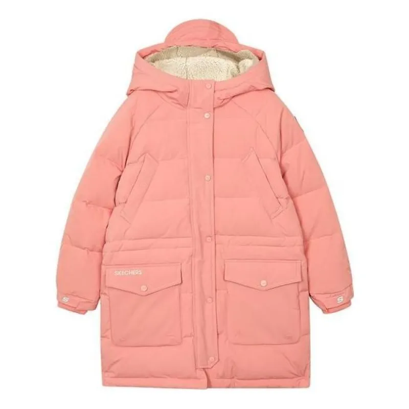 (GS) Skechers Lifestyle Series Long Down Jacket 'Orange Purple' L421G029 sold by KicksCrew