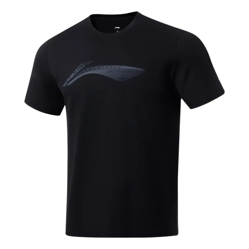 Li-Ning Classic Logo Training T-shirt 'Black' ATST101-1 sold by KicksCrew