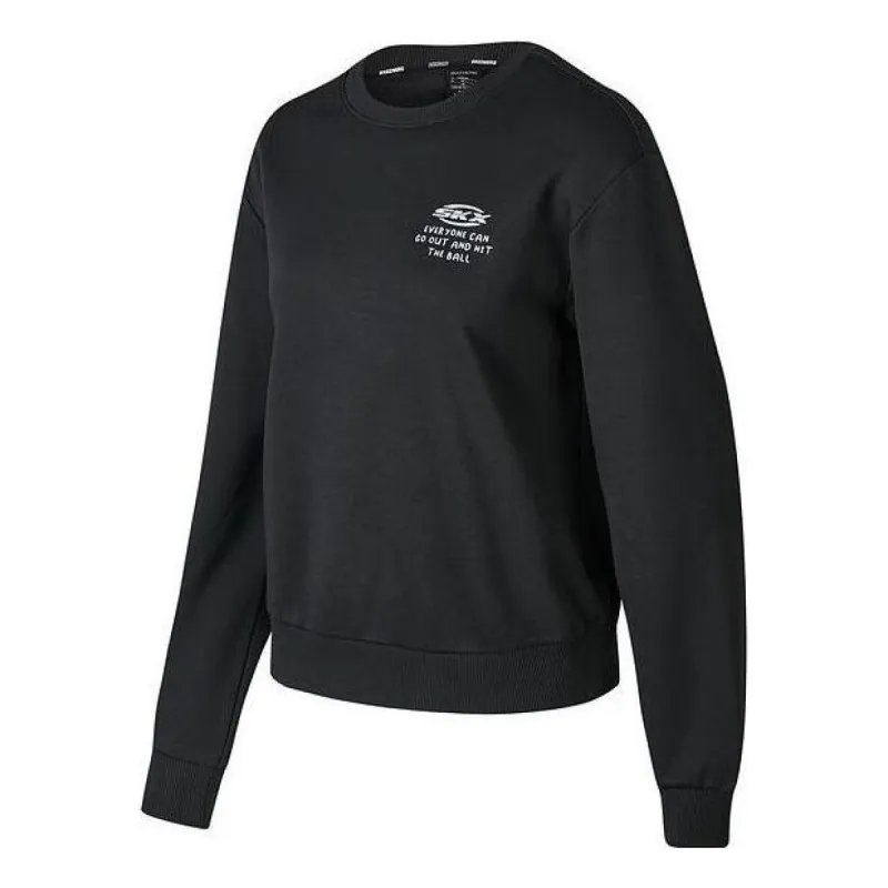 (WMNS) Skechers SKX Long Sleeve Crew Sweater 'Black' P423W054-0018 sold by KicksCrew