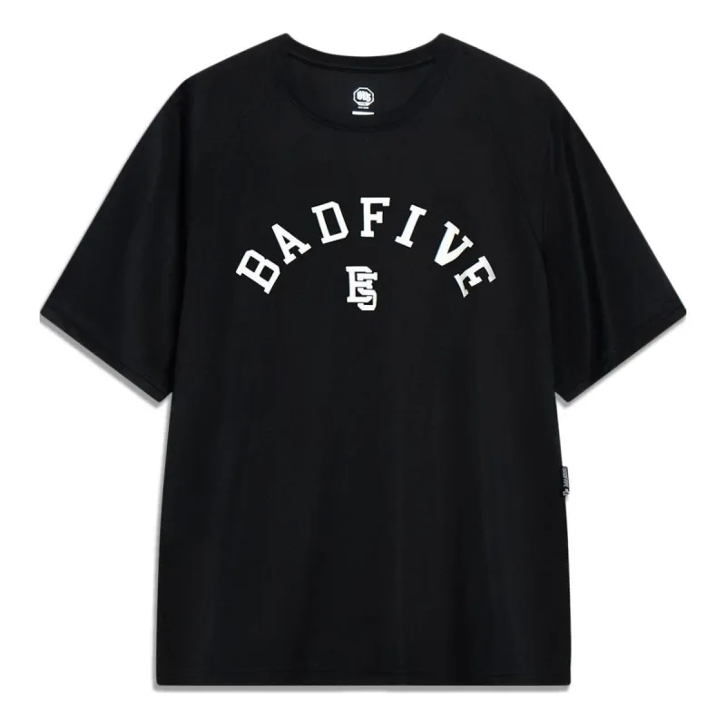 Li-Ning BadFive Logo T-shirt 'Black White' ATST087-2 sold by KicksCrew