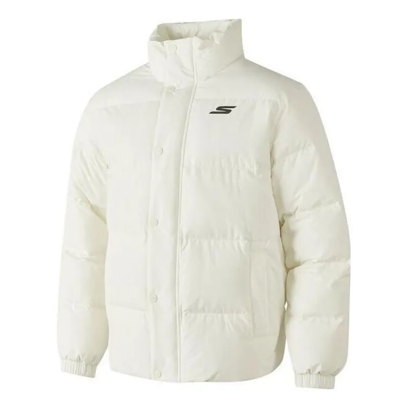 Skechers Letter Printed Waterproof Down Jacket 'White' P423U038-0074 sold by KicksCrew