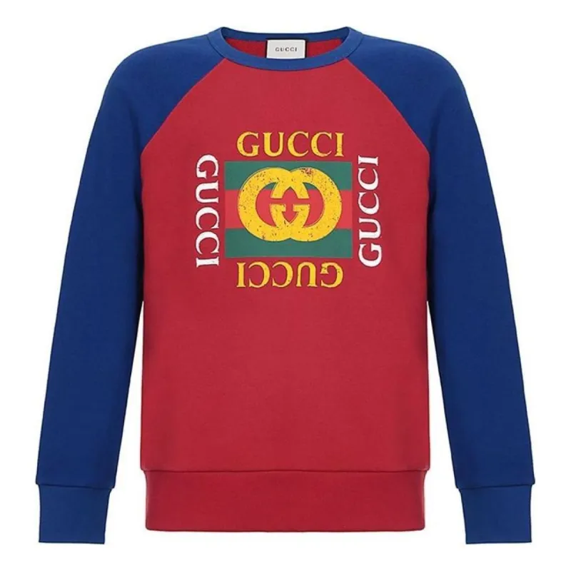 Gucci GG Cotton Jersey Sweatshirt 'Red Blue' 497255-X3I87-6094 sold by KicksCrew