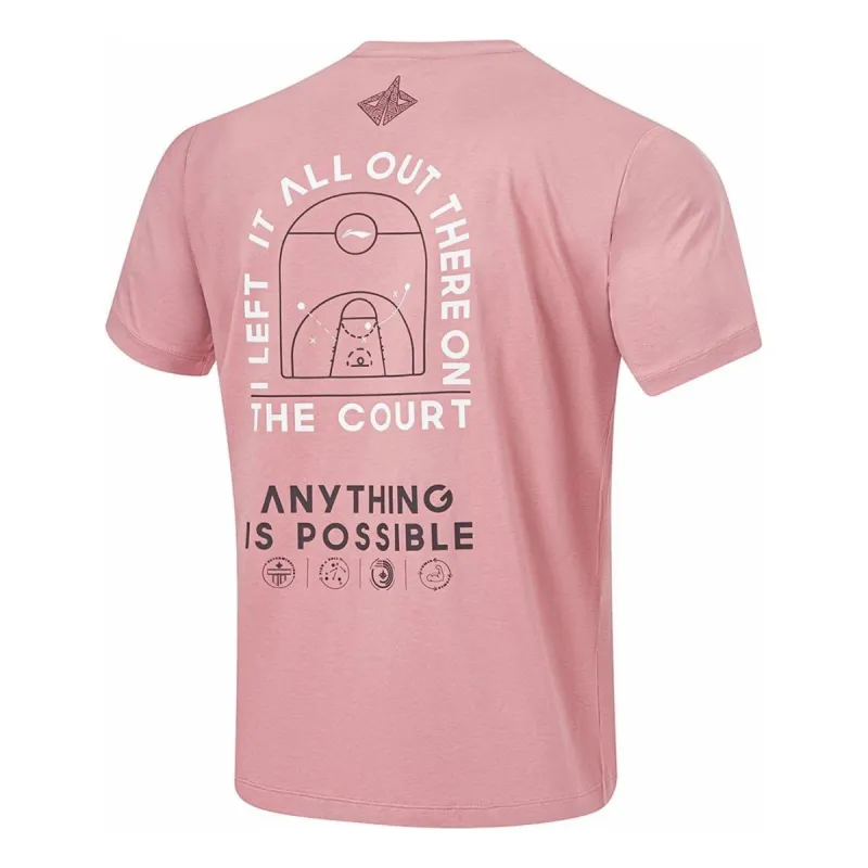 Li-Ning Graphic Basketball T-shirt 'Pink' ATST537-5 sold by KicksCrew
