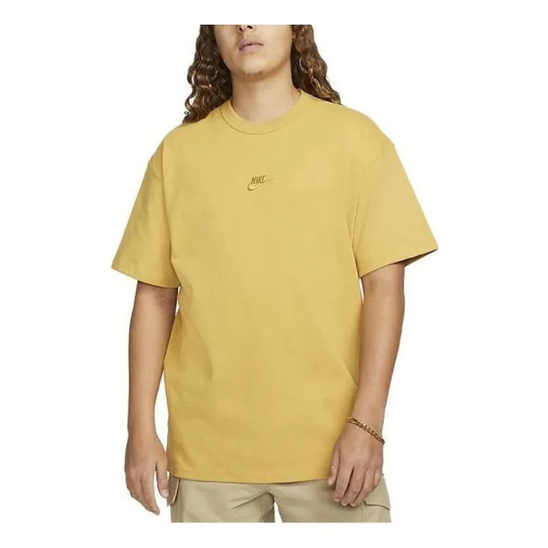 Nike Sportswear Premium Essentials Logo Round Neck Short Sleeve 'Yellow' DO7393-725 sold by KicksCrew